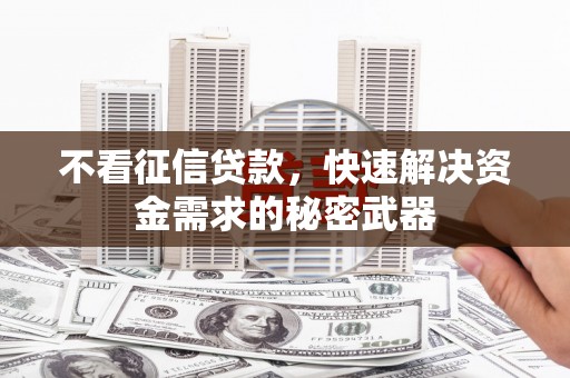 台儿庄不看征信贷款，快速解决资金需求的秘密武器