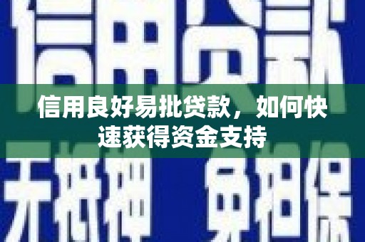 台儿庄信用良好易批贷款，如何快速获得资金支持